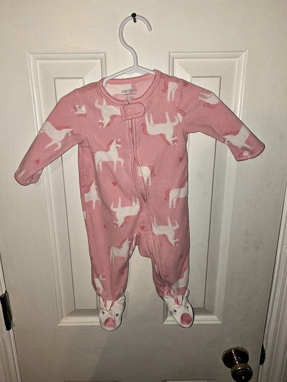 Carter's Baby Footed Sleeper Pink Baby 0-3M Like New